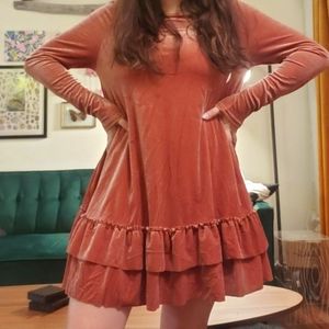 Easel Pink Velvet Dress